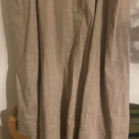 NWT Elle Tahari Taupe Beige Linen Satin Lined Sleeveless Dress - Picture 7 of 10